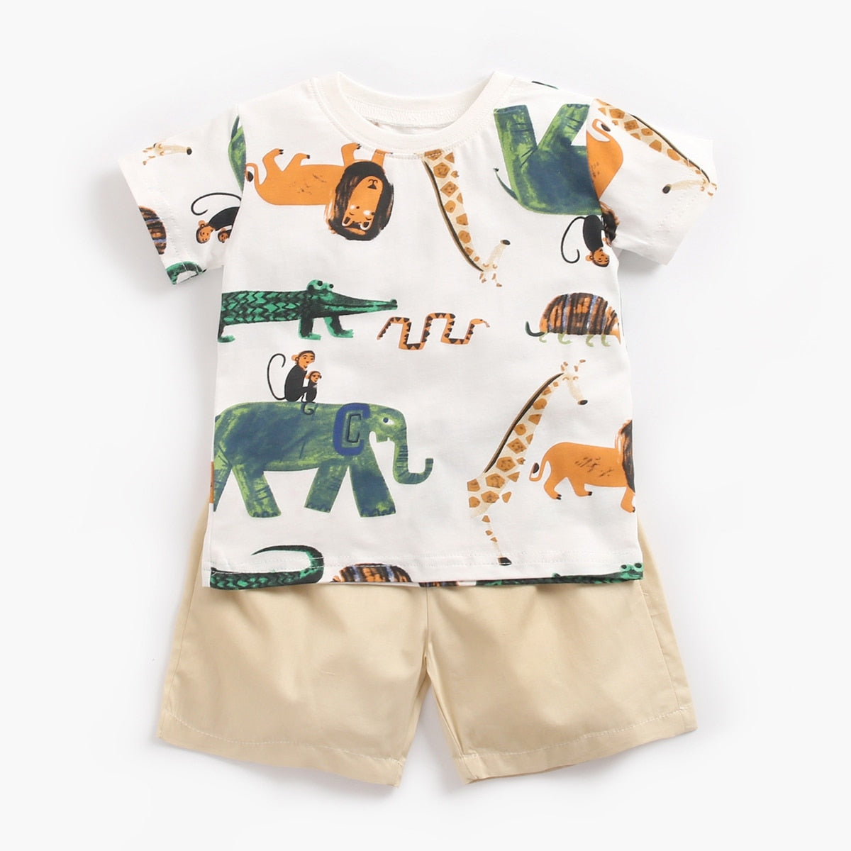 Infants Boys Cartoon Print Tops + Shorts 2Pcs Clothing Sets childrensterritory