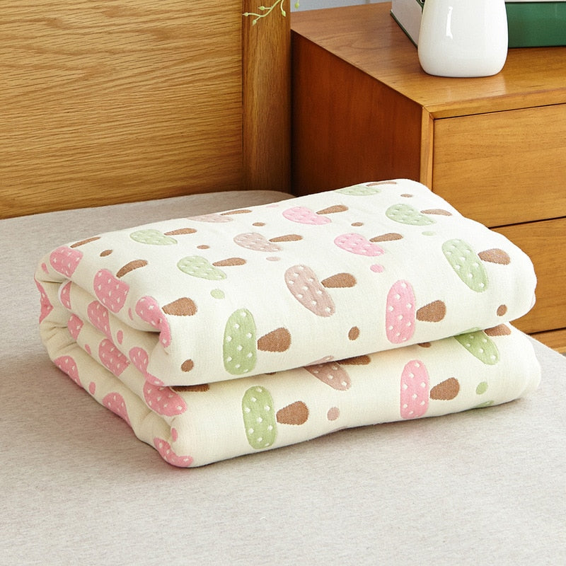 6 Layer Cotton Muslin Baby Blankets Carriage Quilt childrensterritory