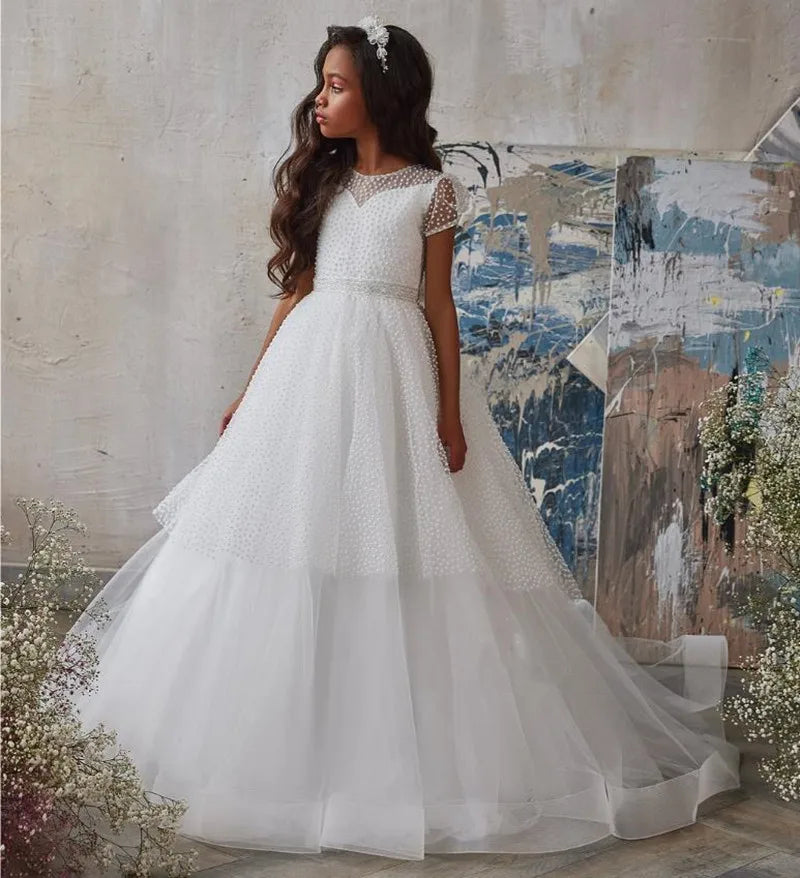 Stunning Puffy A-Line Little Girls First Communion Dress childrensterritory