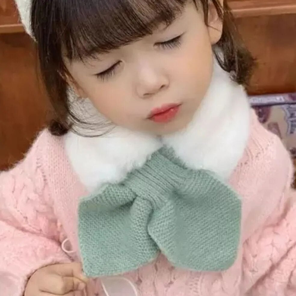 Cold-Proof Plush Warmth Solid Knitted Kids Scarf childrensterritory