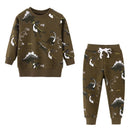 Cartoon Print Sweatshirts and Pants Tracksuit Set childrensterritory