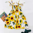 Bohemian Style Kids Girls Floral Sling Ruffles Beach Dresses childrensterritory