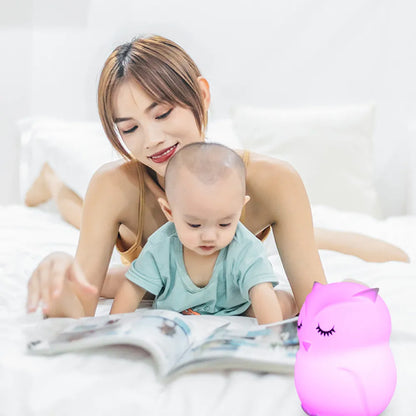 Rechargeable Owl LED Night Light in 9 Colors for Kids Room childrensterritory