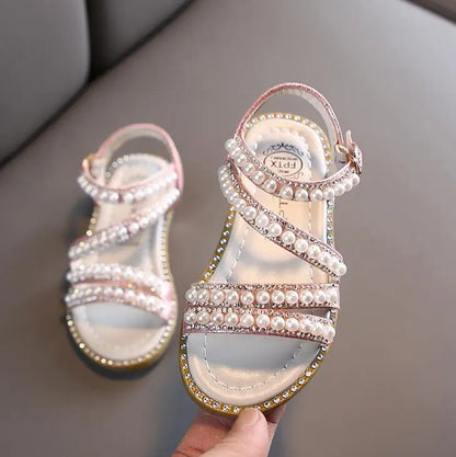 Kids Girls Stylish Bling Rhinestone Soft Princess Sandals