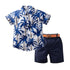 Kids Boys Hawaiian Shirt+Short Pants+Waistband Summer Suit childrensterritory