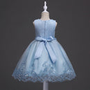 Sleeveless Flower design Lace Party Dresses For Girls childrensterritory