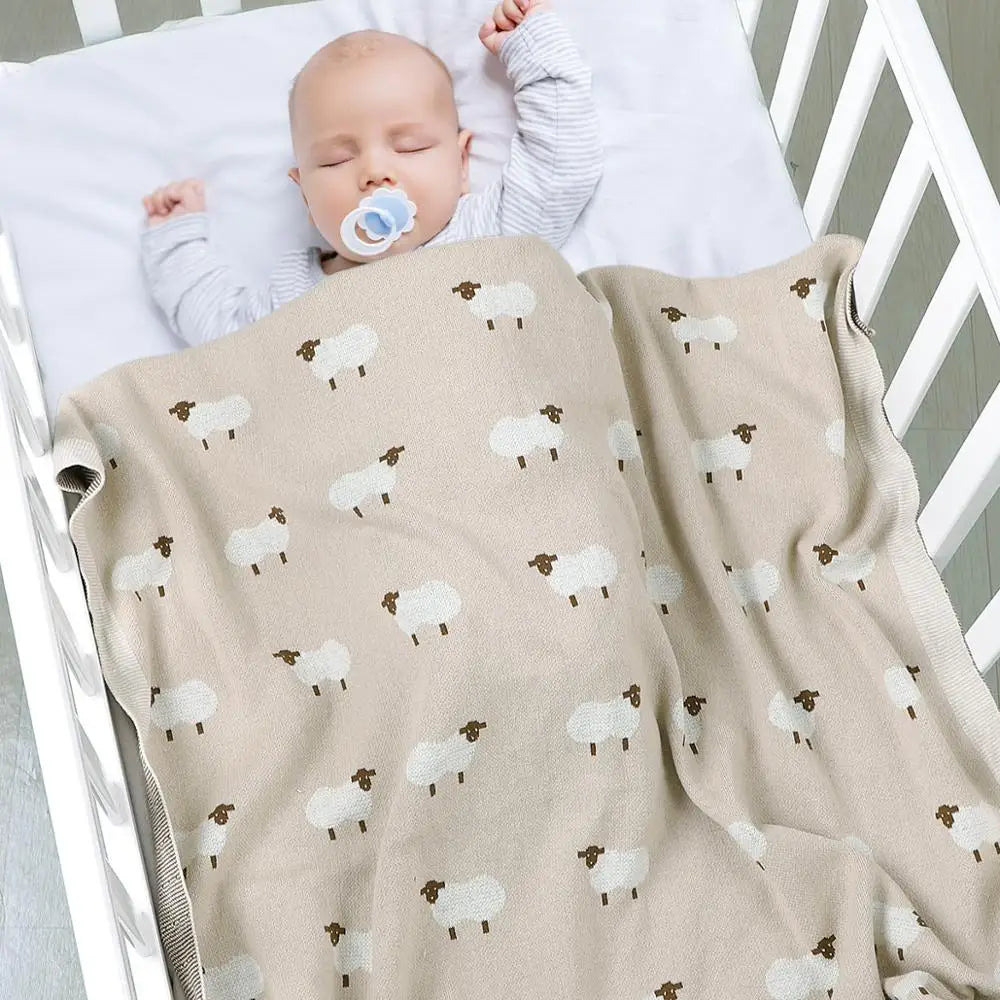 Cartoon Print Soft Cotton Fabric Baby Blankets childrensterritory