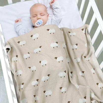 Cartoon Print Soft Cotton Fabric Baby Blankets childrensterritory