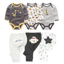 Newborn Baby Cartoon Print 6/8Pieces Soft Bodysuits+Pants Sets childrensterritory