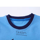 Shark Embroidery Pattern Long Sleeves Sweatshirts for Kids childrensterritory