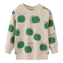 Cartoon Letter Print Kids Girls Sweatshirts childrensterritory