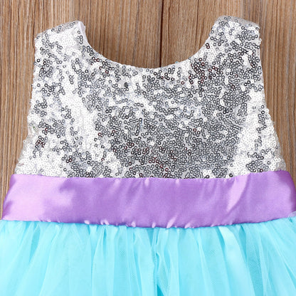 Little Girls Sleeveless Sequin Bowknot Ball Gwon Dresses childrensterritory
