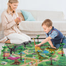 Mini Realistic Dinosaur Toys Set with Activity Mat for Kids