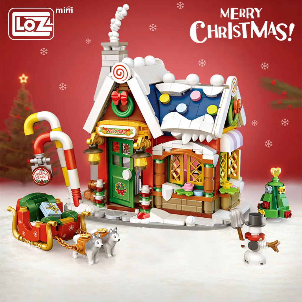 Mini Christmas House Building Blocks Toys Gift for Kids