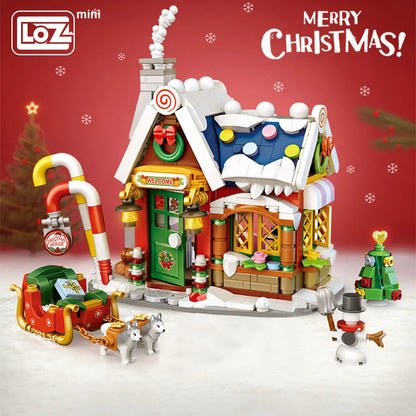 Mini Christmas House Building Blocks Toys Gift for Kids