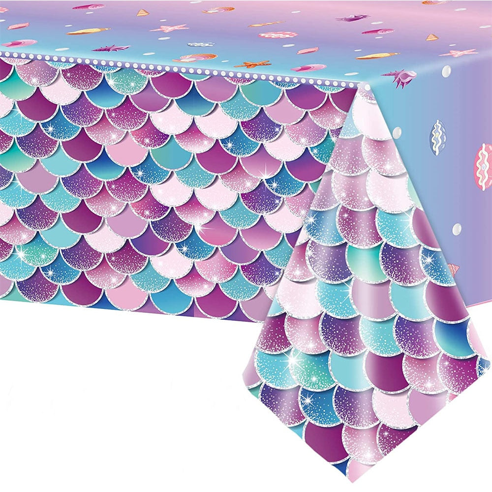 Under The Sea Mermaid Theme Waterproof Tablecloth childrensterritory