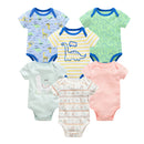 6 pcs/lot Baby Girls Cartoon Print Bodysuits for Summer childrensterritory