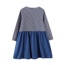 Rainbow Print Kids Girls Party Dresses for Autumn