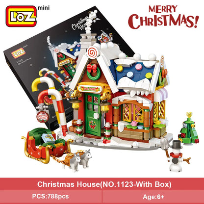 Mini Christmas House Building Blocks Toys Gift for Kids