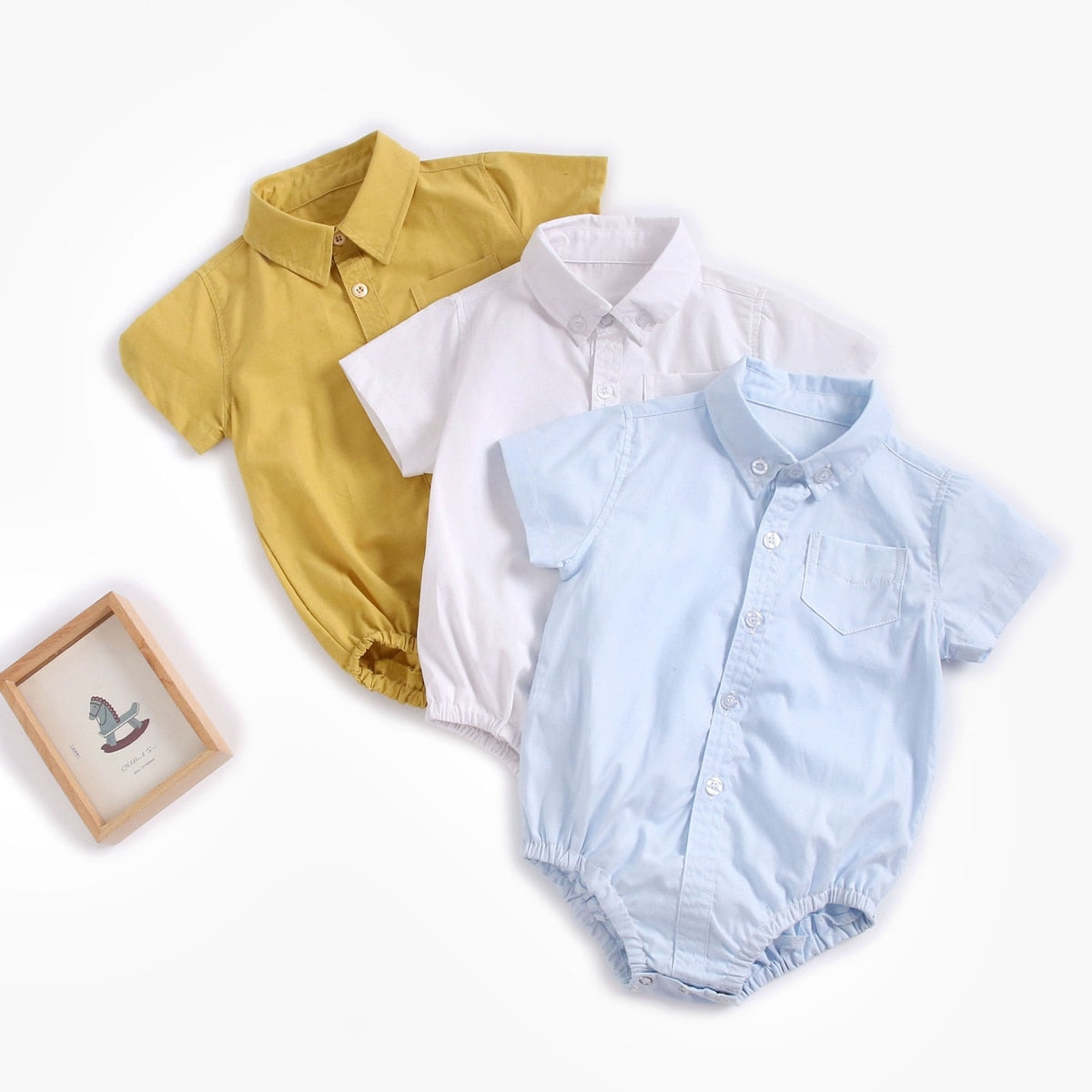 Plaid Cotton Baby Boys Short Sleeve Summer Bodysuit childrensterritory