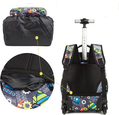 Kids 16-inch Rolling Luggage Bags School Backpack Set childrensterritory