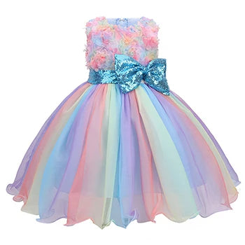 Baby/Kids Girls Colorful Flower Sequin Design Tutu Party Dresses