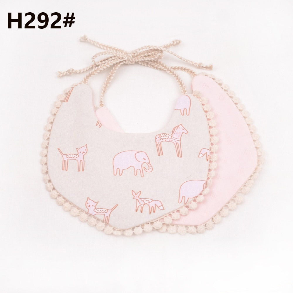 Baby Tassel Double-deck Bib | Cotton Linen Burp Cloths childrensterritory