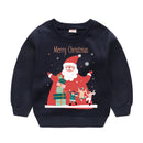 Christmas Letters and Santa Cartoon Prints Kids Sweatshirts childrensterritory