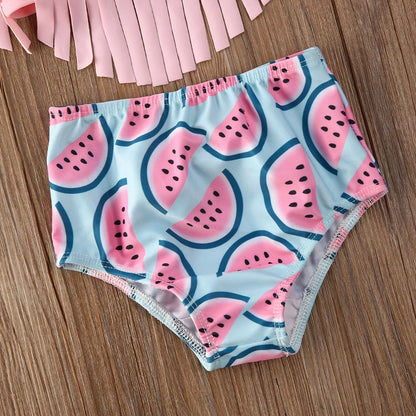 Baby Girl Watermelon Printed 3-Piece Bikini Sets