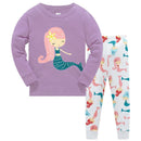 Kids Girls Cartoon Unicorn/Mermaid Print Sleepwear Set childrensterritory