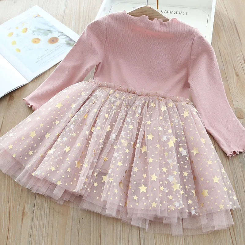 Kids Girls Unicorn Design Sequin Mesh Princess Dresses