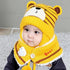 Cartoon Bear Striped Knit Woolen Scarf Cap for Baby childrensterritory