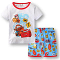 Kids Boys Girls Short Sleeved Racing Car Print Sleepwear childrensterritory