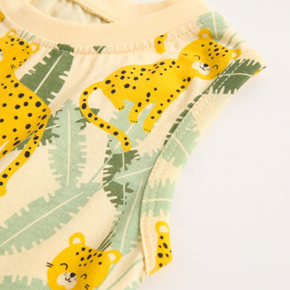 Baby Boys Tiger Print Cotton Sleeveless Bodysuit childrensterritory