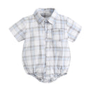 Plaid Cotton Baby Boys Short Sleeve Summer Bodysuit childrensterritory