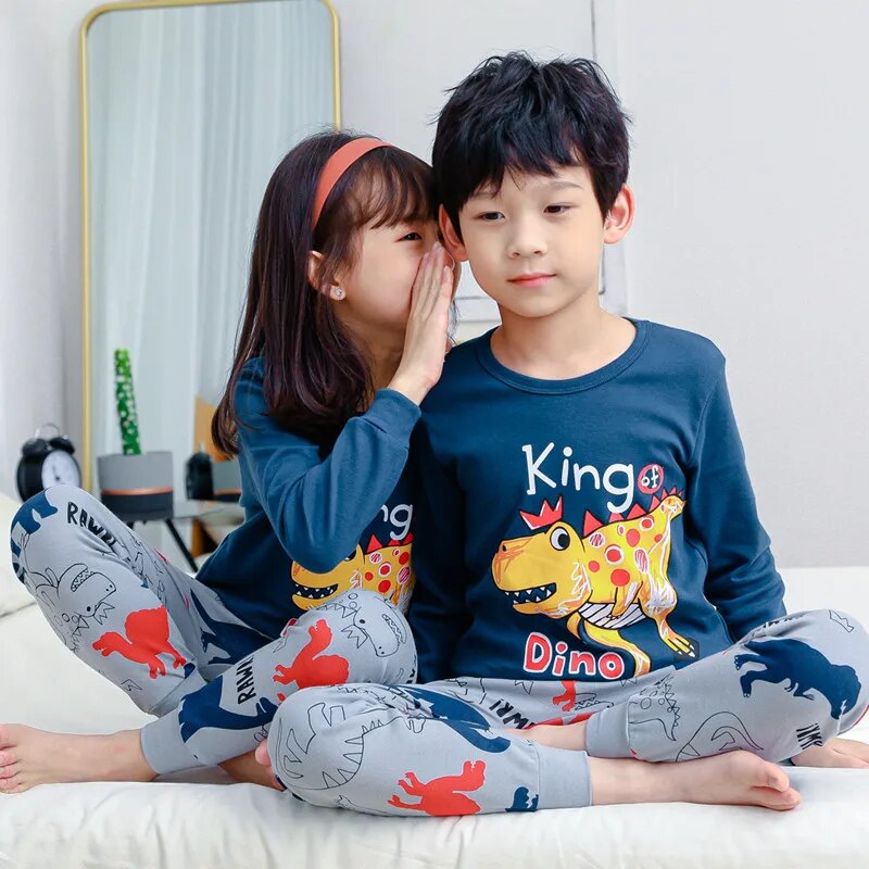 Kids Unisex Cartoon and Floral Print Soft Sleepwear Pajamas Sets childrensterritory