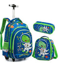 3D Unicorn Design Kids Girls School Trolley Backpack Set childrensterritory