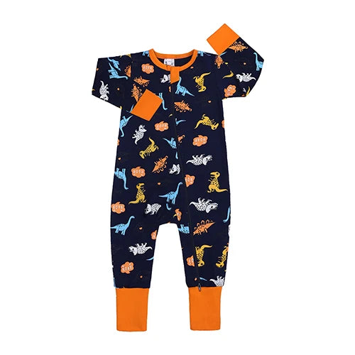 Long Sleeves Printed Baby Girl/Boy Zipper Bodysuits childrensterritory