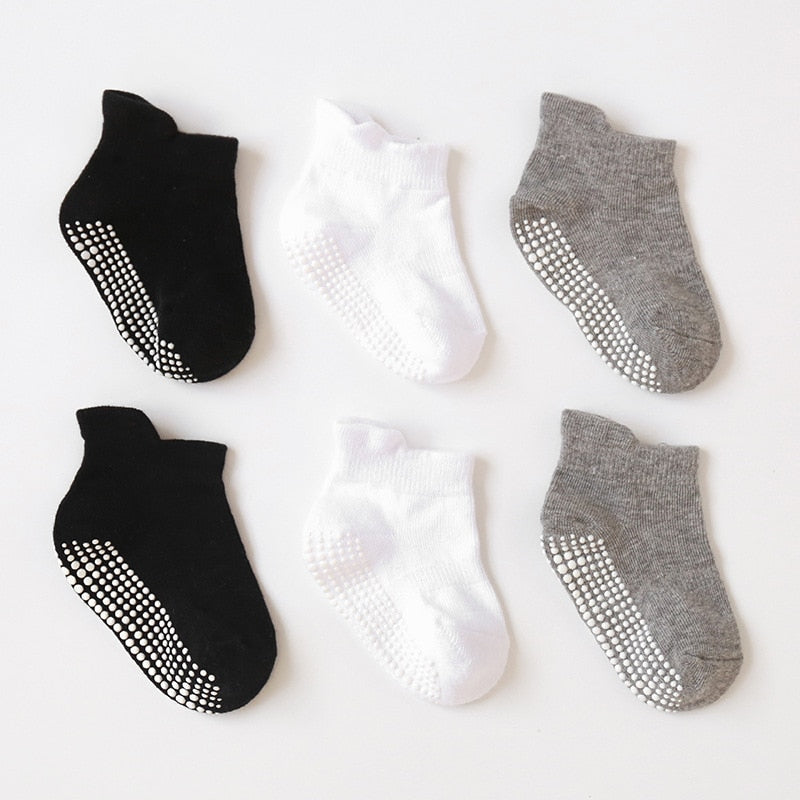Baby/Kids 6 Pairs/lot Anti-slip Ankle Socks With Grip childrensterritory