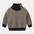 Kids Boys Warm High Neck Knitted Striped Sweater childrensterritory