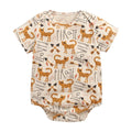 Cartoon Animal Print Baby Boys Girls Cotton Bodysuits childrensterritory