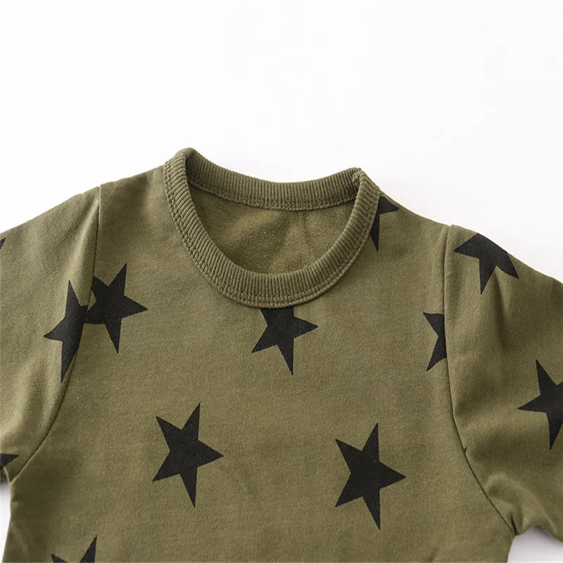 Long Sleeve Stars Cartoon Print Kid Boys Girls Sweatshirts childrensterritory