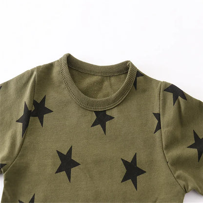 Long Sleeve Stars Cartoon Print Kid Boys Girls Sweatshirts childrensterritory