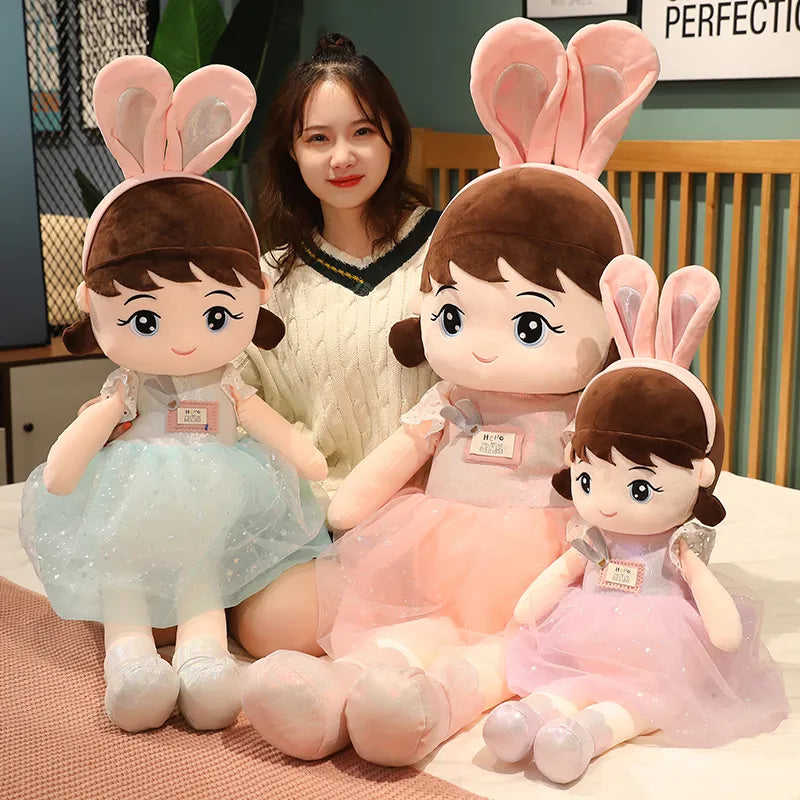 45cm Lovely Soft Stuffed Kawaii Plush Girl Dolls with Rabbit Ear childrensterritory