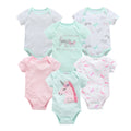 6 pcs/lot Baby Girls Cartoon Print Bodysuits for Summer childrensterritory