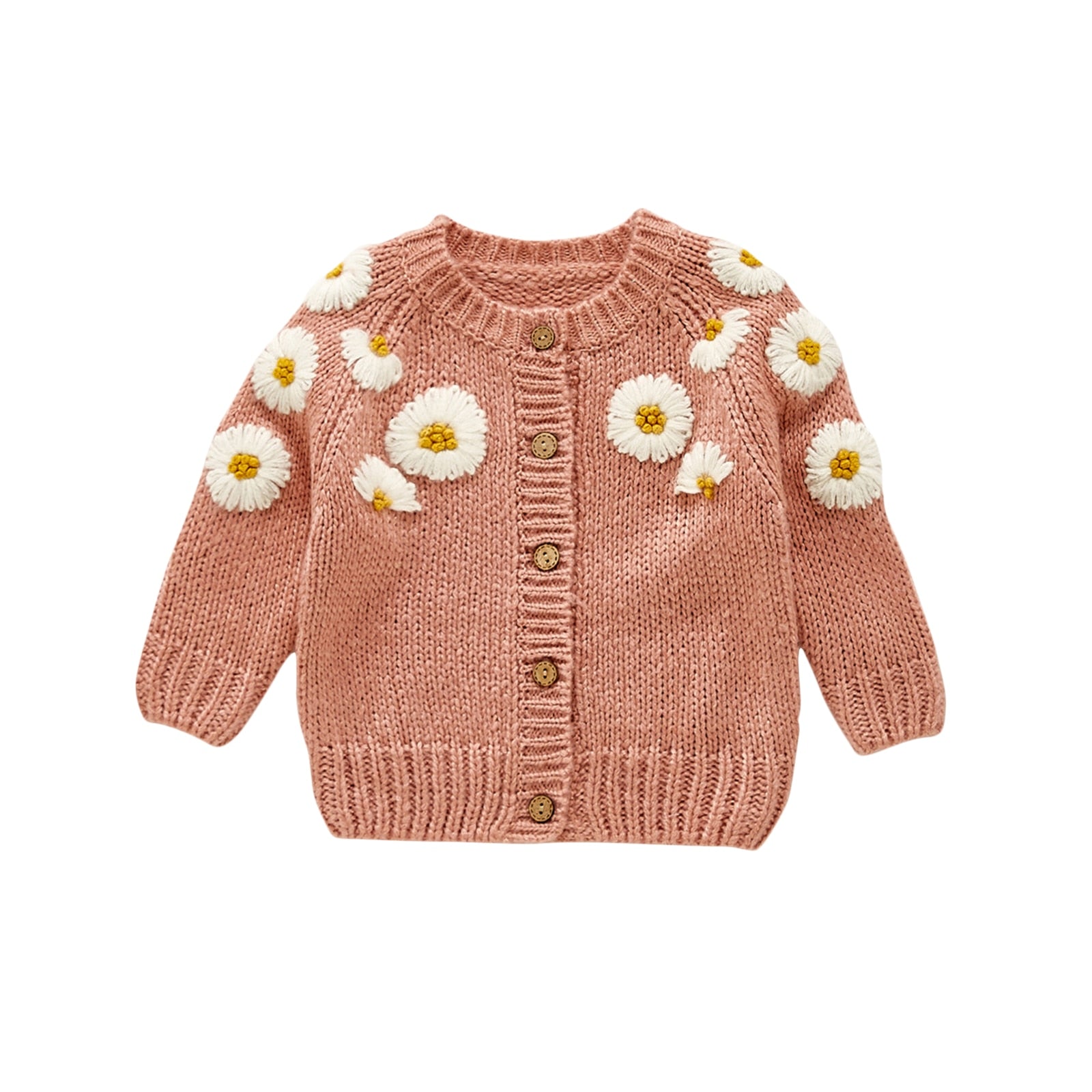 Baby O-Neck Floral Printed Knitting Sweaters, 2Colors childrensterritory