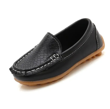 Kids Casual Style Slip On Leather Loafers childrensterritory