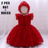 Infant Girl Floral Lace Christening Gown With Hat childrensterritory