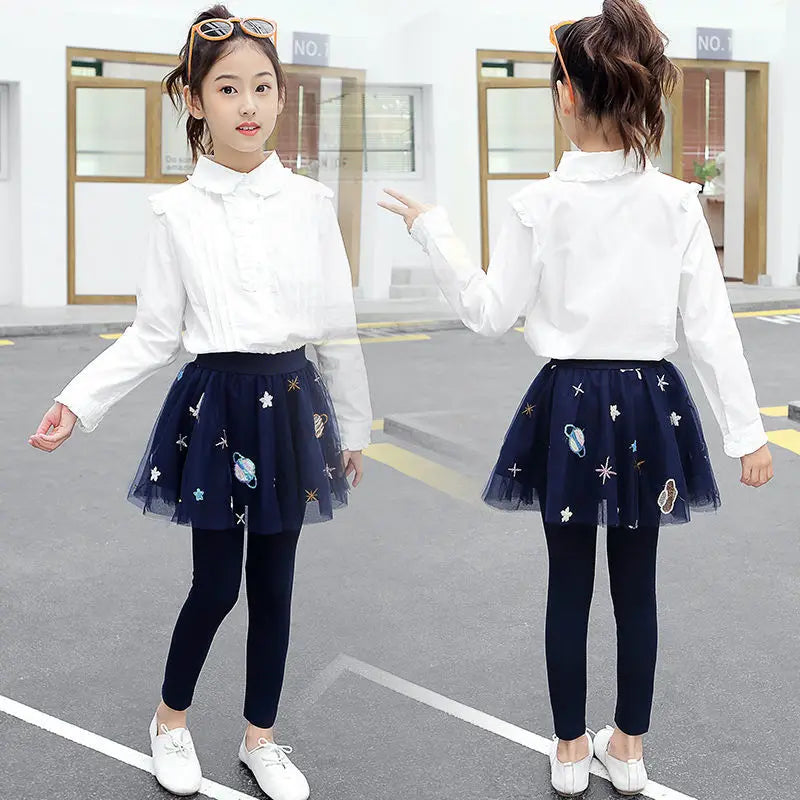 Kids Girls Casual and Comfortable TUTU Skirt Leggings childrensterritory