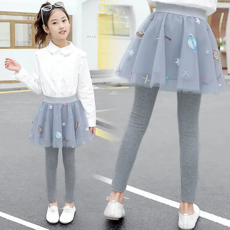 Kids Girls Casual and Comfortable TUTU Skirt Leggings childrensterritory